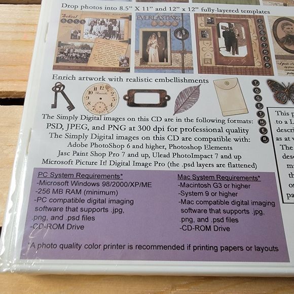 PC Software Simply Vintage Volume One: Digital Scrapbooking Software - SEALED - Picture 2 of 4